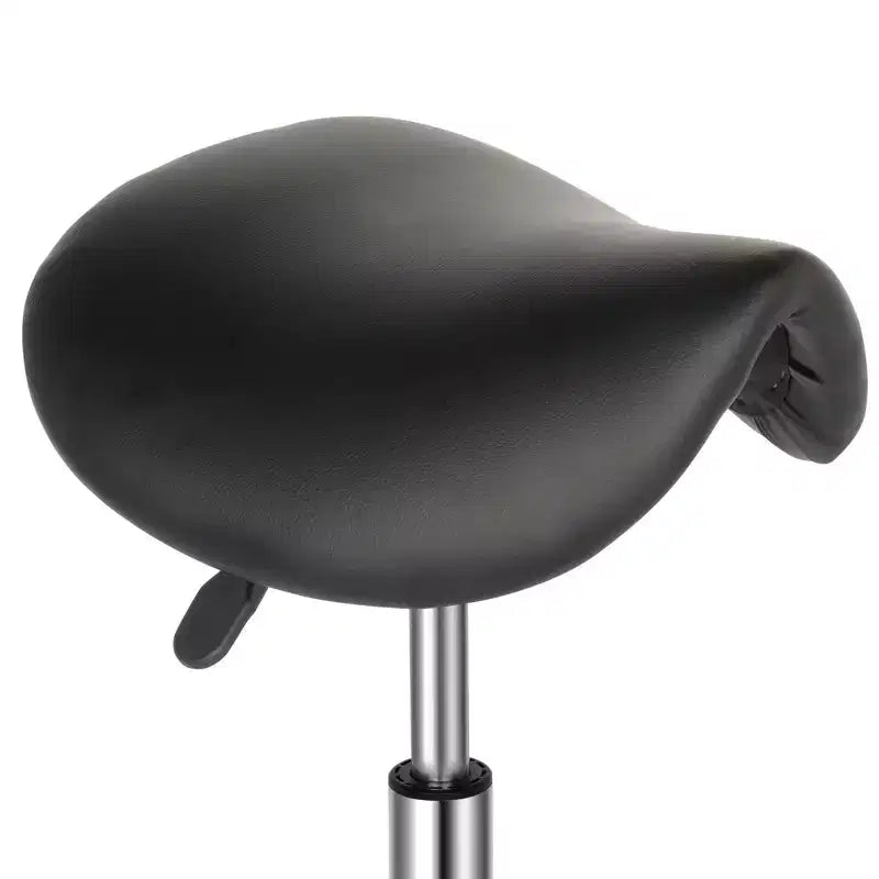 Tabouret de selle réglable en hauteur noir avec roulettes, chaise de salon, utilisation en atelier ou à la maison