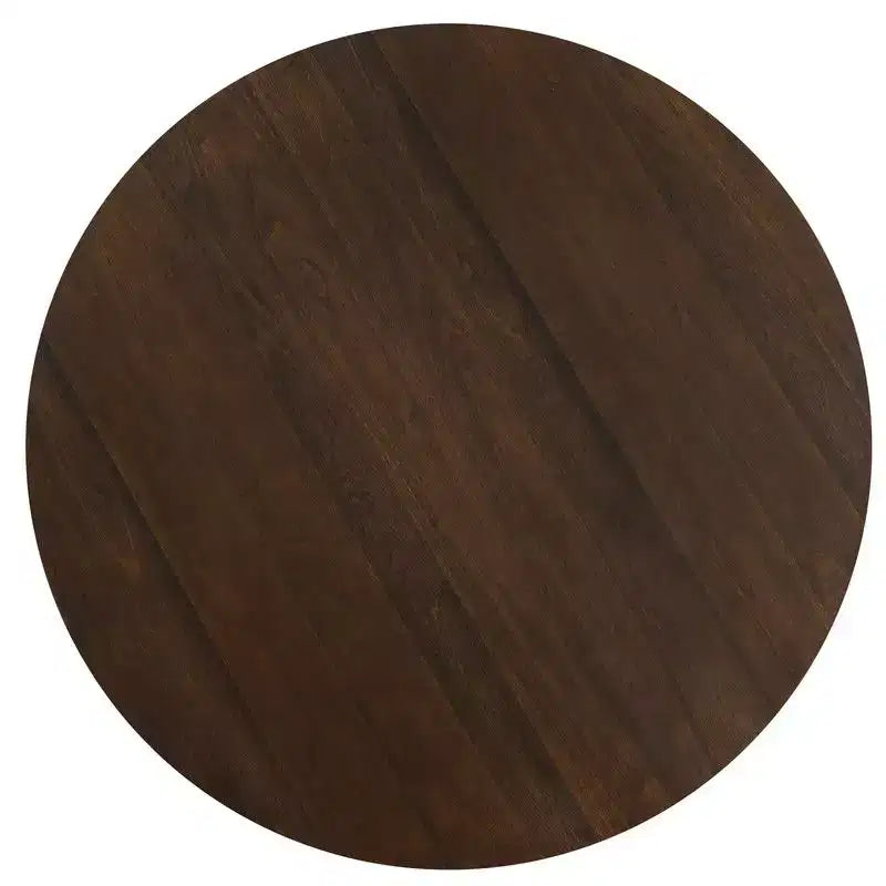 Table à manger ronde 60" pour 6 personnes, table sur pied moderne avec base conique cannelée et plateau en MDF, pour petits espaces, cuisine, salle à manger, café, Noyer