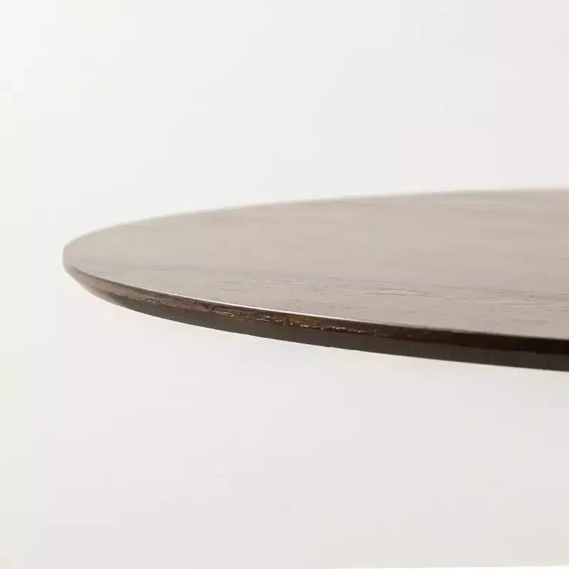Table à manger ronde 60" pour 6 personnes, table sur pied moderne avec base conique cannelée et plateau en MDF, pour petits espaces, cuisine, salle à manger, café, Noyer