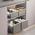 Kitchen Drawer Organizer, Metal Extendable Telescopic Pull-Out Cabinet Shelf - No Drilling Under Sink Organiser