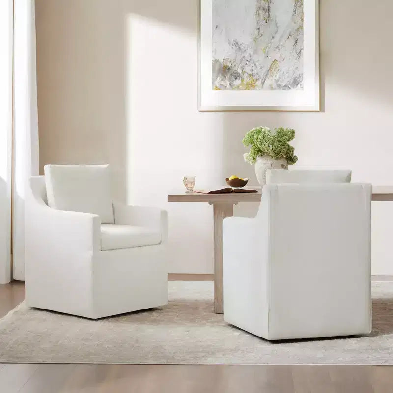 Chaises de salle à manger avec roulettes et rangement