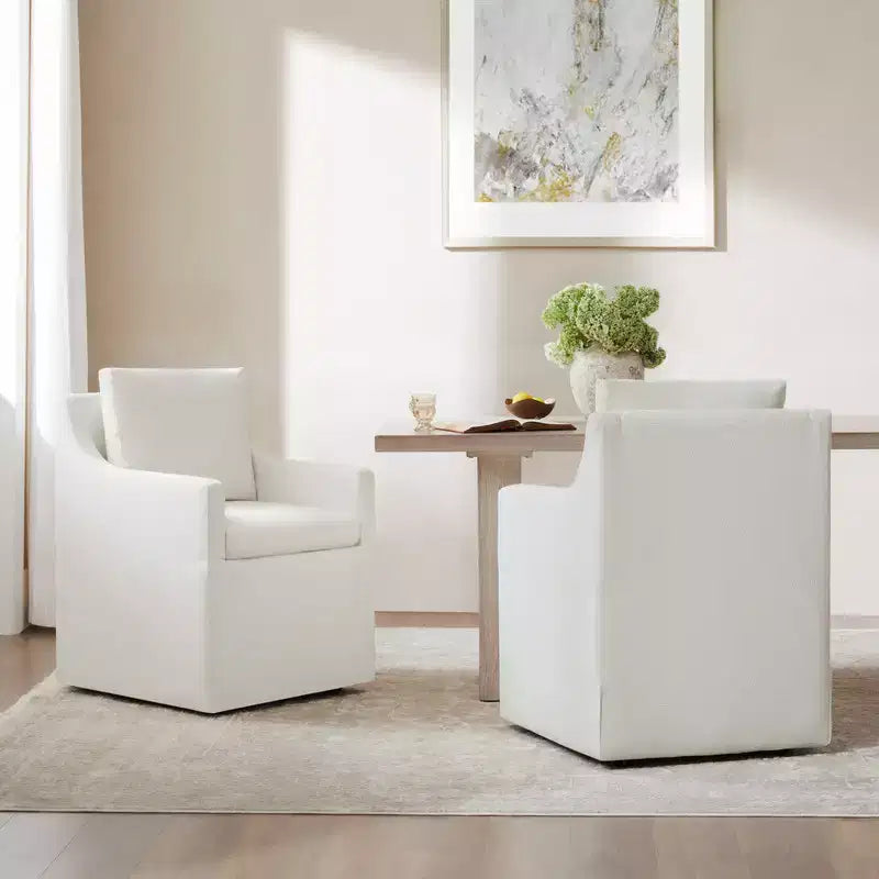 Chaises de salle à manger avec roulettes et rangement