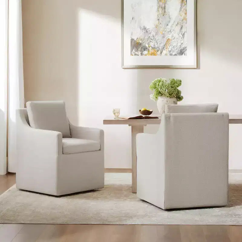 Chaises de salle à manger avec roulettes et rangement