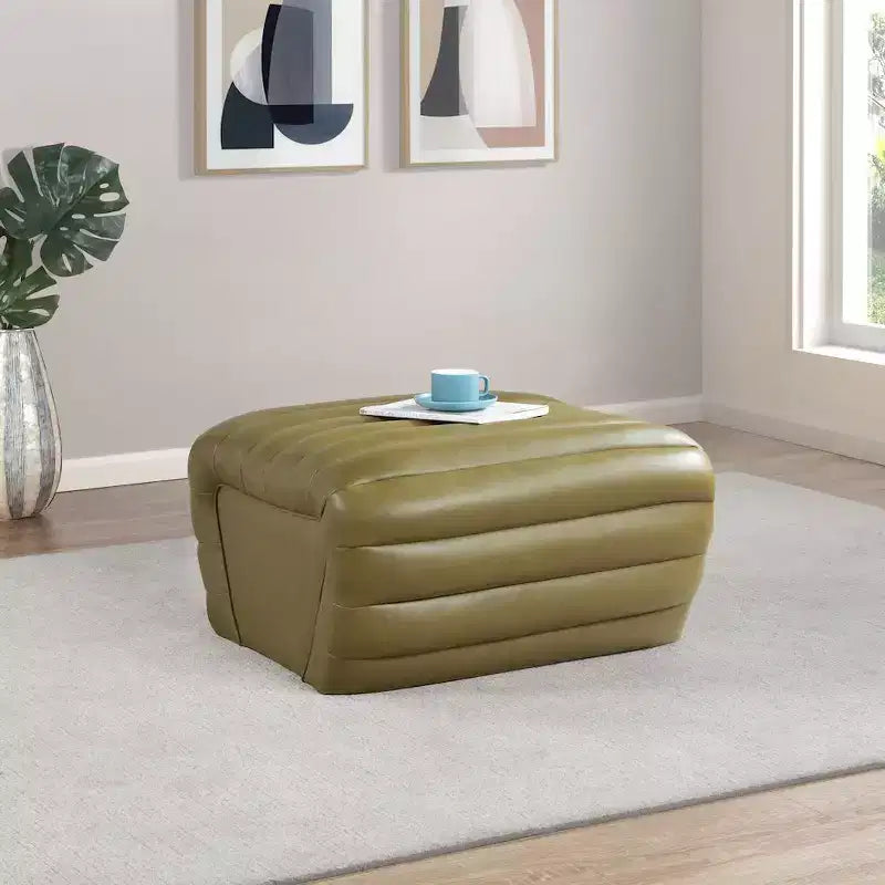 Pouffe en cuir végane
