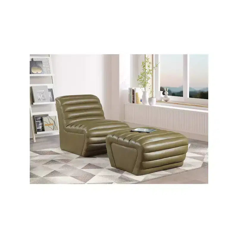 Pouffe en cuir végane