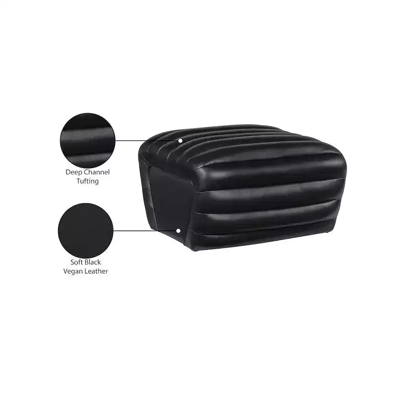 Pouffe en cuir végane