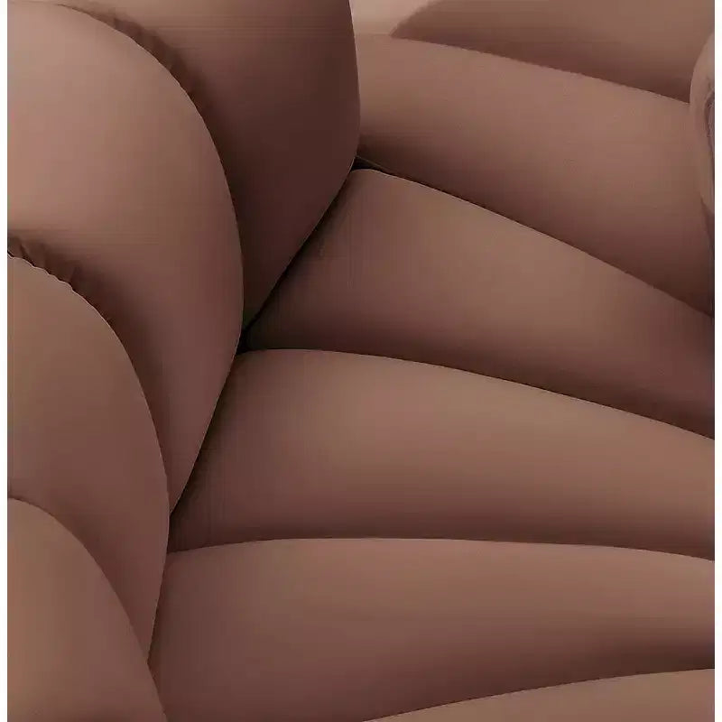Canapé modulable en cuir végétalien couleur cognac