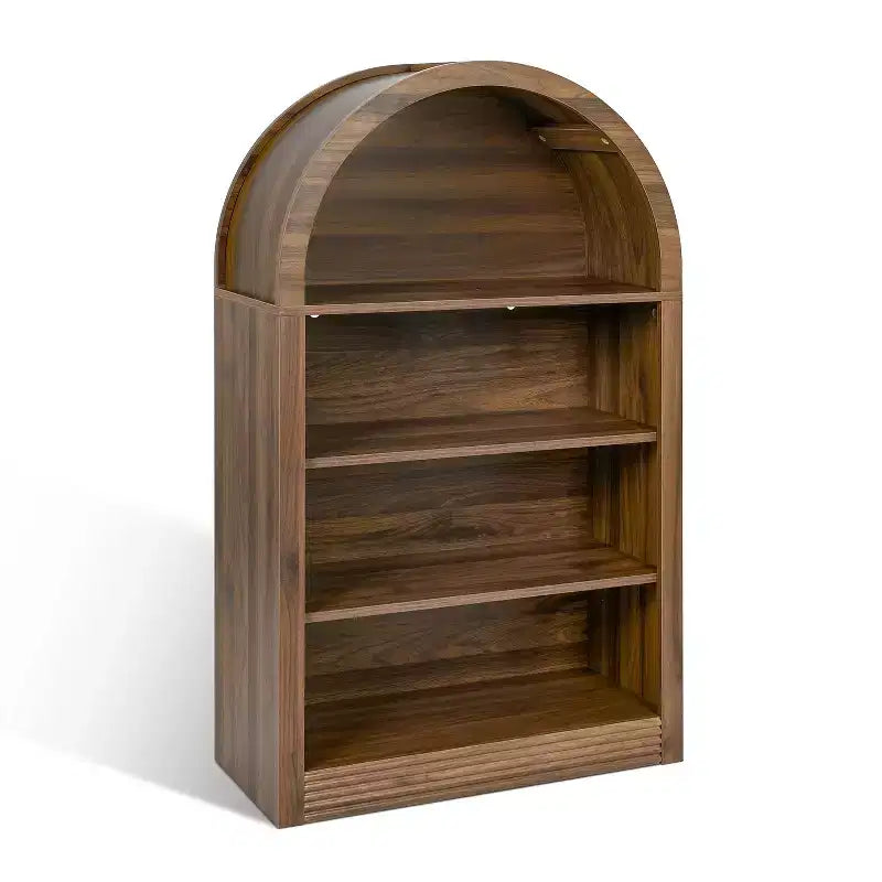 Petite Bibliothèque Noire Étagère à Livres Cintrée