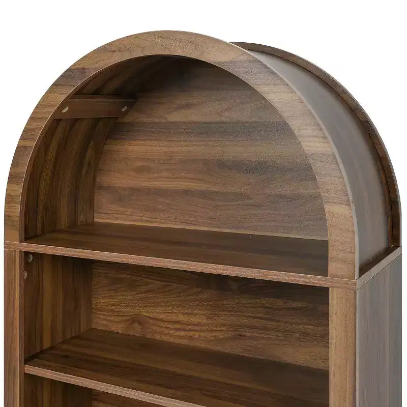 Petite Bibliothèque Noire Étagère à Livres Cintrée