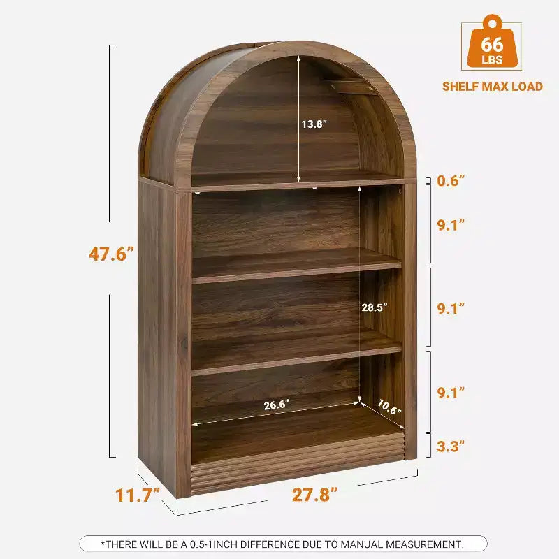 Petite Bibliothèque Noire Étagère à Livres Cintrée
