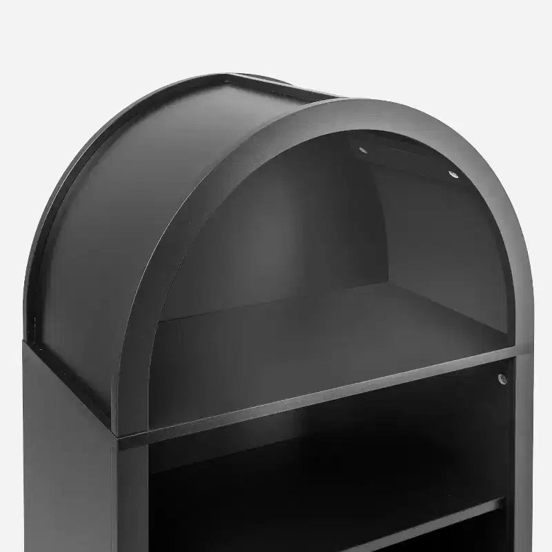 Petite Bibliothèque Noire Étagère à Livres Cintrée