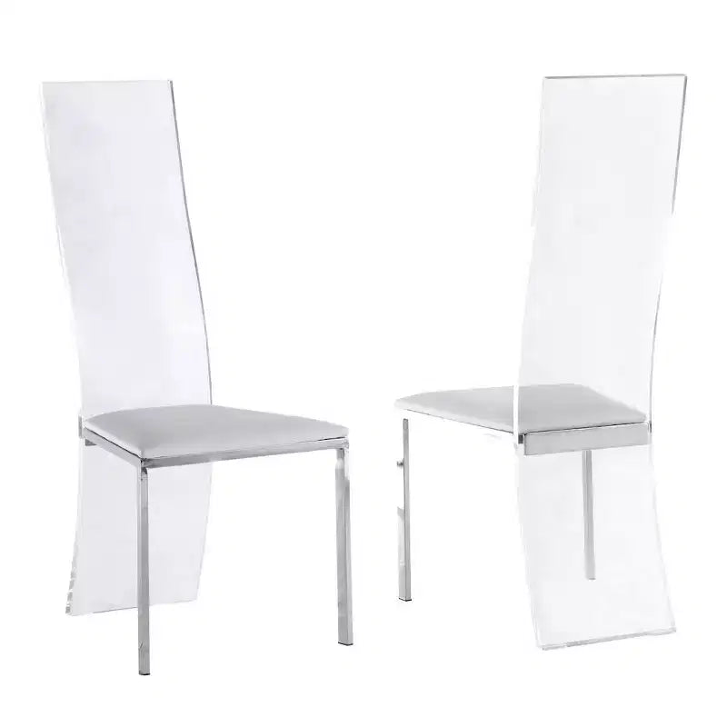 Chaise d'appoint contemporaine en acrylique à dossier haut rembourrée