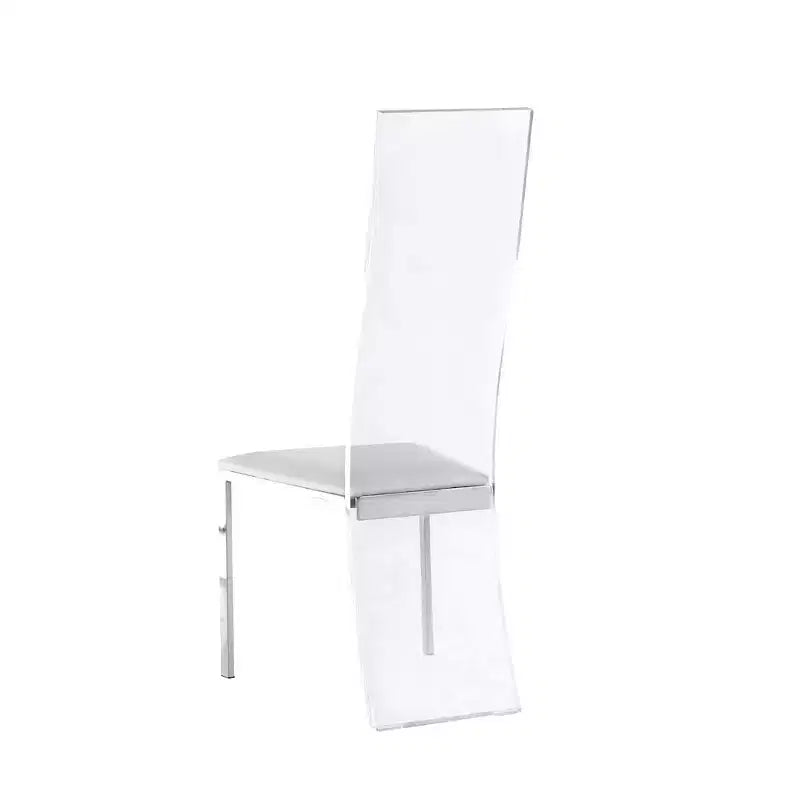 Chaise d'appoint contemporaine en acrylique à dossier haut rembourrée