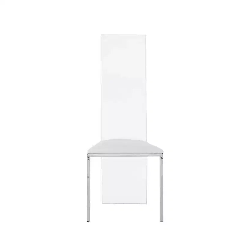 Chaise d'appoint contemporaine en acrylique à dossier haut rembourrée