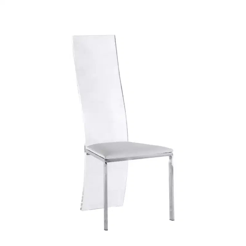 Chaise d'appoint contemporaine en acrylique à dossier haut rembourrée