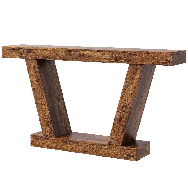 Console étroite extra-longue de style champêtre, table d'appoint à 2 niveaux derrière le canapé, table d'entrée pour le couloir, le foyer et le salon