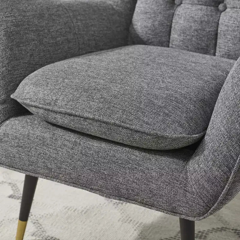Fauteuil d'appoint en tissu confortable avec accoudoirs et dossier capitonné