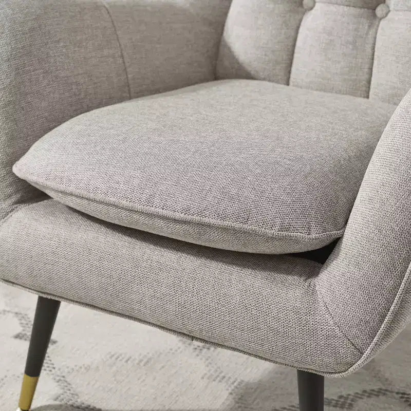Fauteuil d'appoint en tissu confortable avec accoudoirs et dossier capitonné