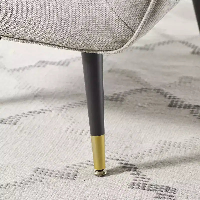 Fauteuil d'appoint en tissu confortable avec accoudoirs et dossier capitonné