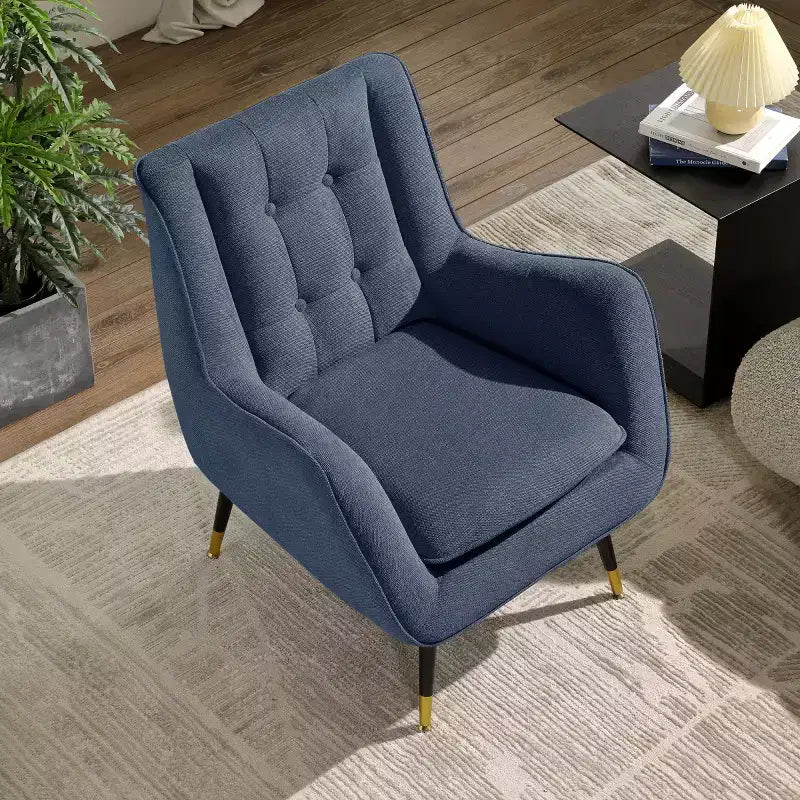 Fauteuil d'appoint en tissu confortable avec accoudoirs et dossier capitonné