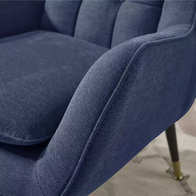 Fauteuil d'appoint en tissu confortable avec accoudoirs et dossier capitonné