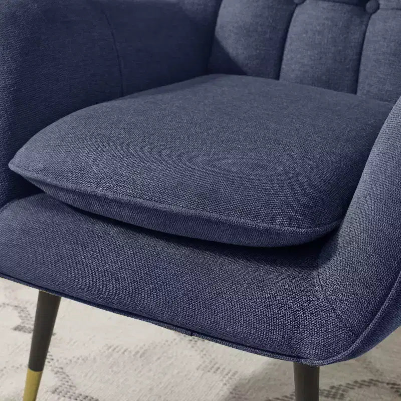 Fauteuil d'appoint en tissu confortable avec accoudoirs et dossier capitonné