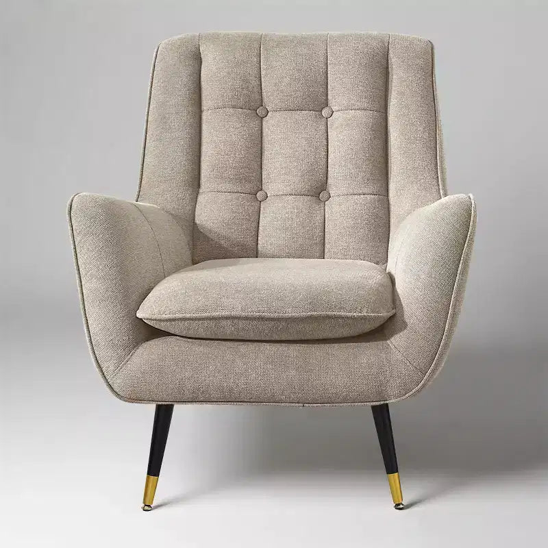 Fauteuil d'appoint en tissu confortable avec accoudoirs et dossier capitonné