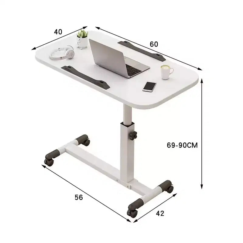 Table d'appoint à roulettes, Table pour ordinateur portable, Réglable en hauteur, Table d'ordinateur, Table pour ordinateur portable, Table pour PC