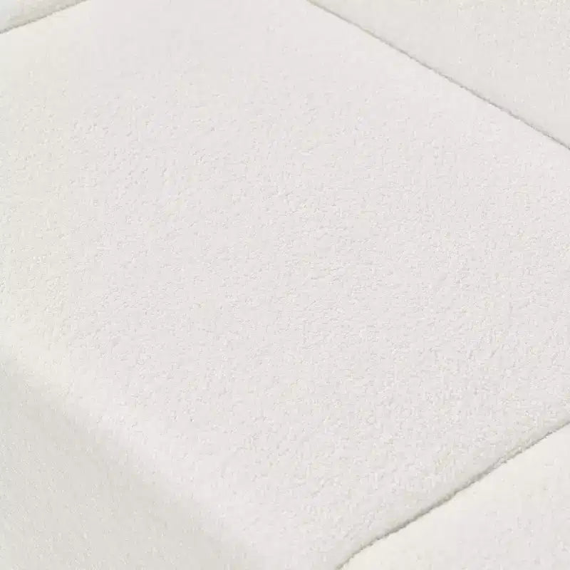 Canapé d'angle incurvé en U de 264 cm, avec revêtement bouclé de qualité supérieure et design sculptural de luxe à quatre places pour un salon spacieux.