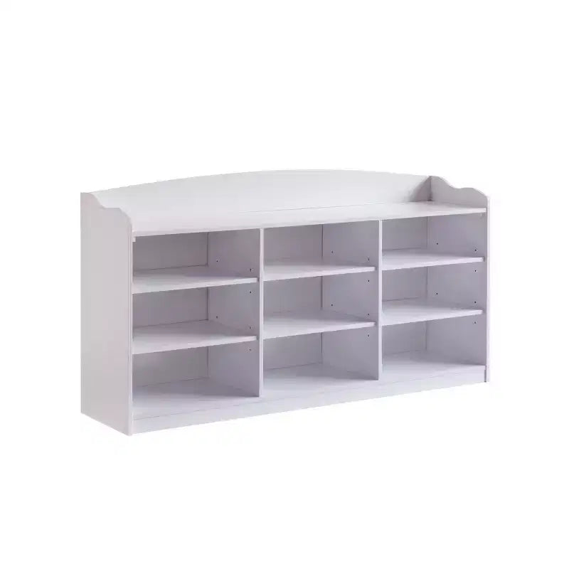 Meuble à chaussures moderne, Meuble de rangement à neuf étagères, Meuble de présentation pour salon, entrée, couloir, blanc