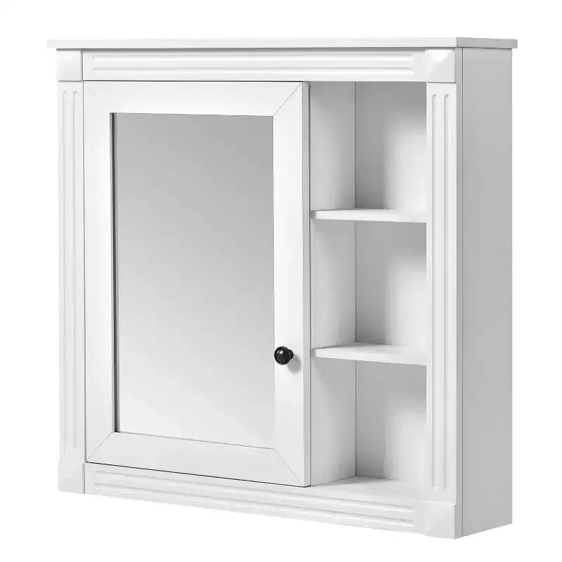 Armoire à pharmacie rectangulaire FAMYYT de 30 po L x 28 po H à montage en surface avec miroir, charnières à fermeture douce, rangement ouvert