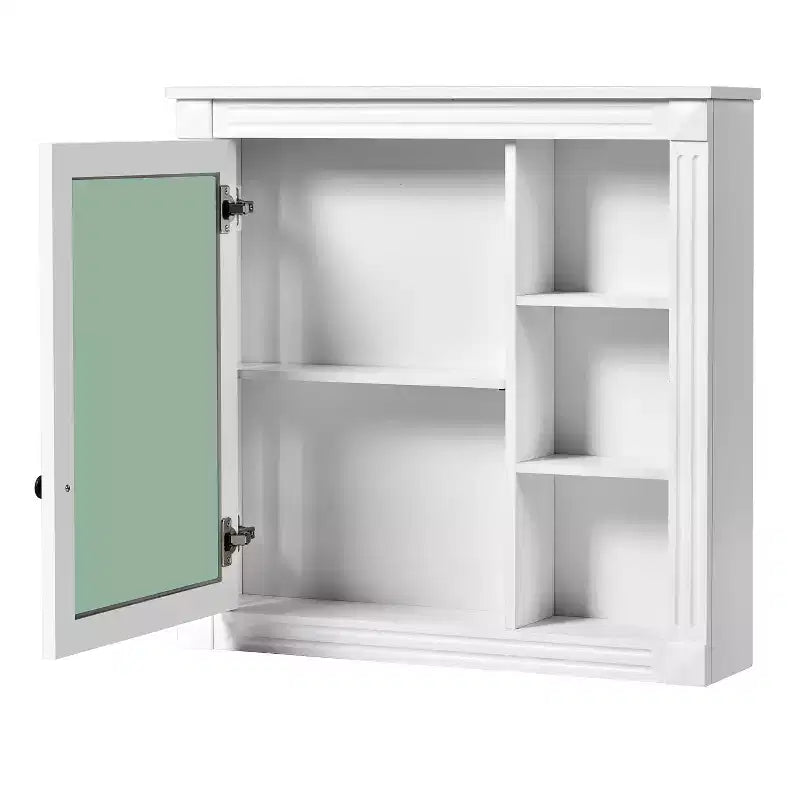 Armoire à pharmacie rectangulaire FAMYYT de 30 po L x 28 po H à montage en surface avec miroir, charnières à fermeture douce, rangement ouvert