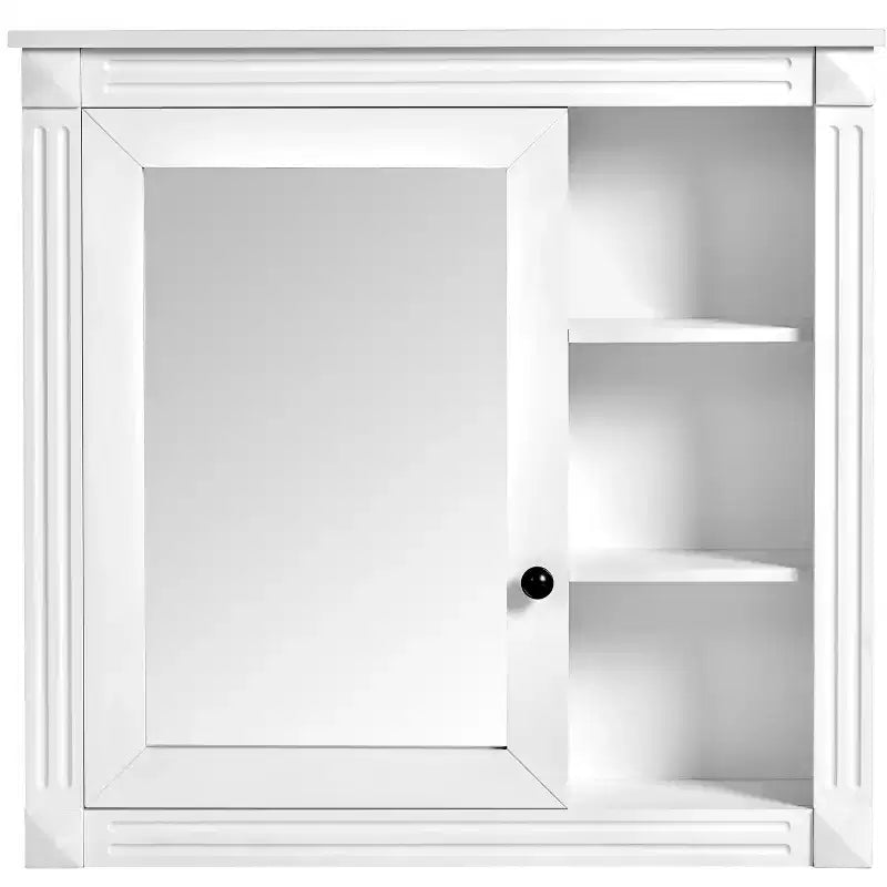 Armoire à pharmacie rectangulaire FAMYYT de 30 po L x 28 po H à montage en surface avec miroir, charnières à fermeture douce, rangement ouvert