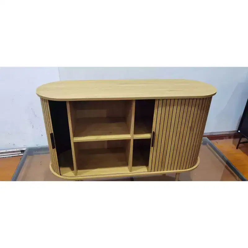 Buffet de rangement moderne en bois avec portes coulissantes, Meuble console pour salon et cuisine
