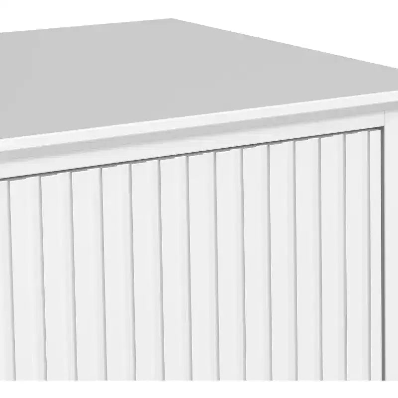 Commode à 6 tiroirs cannelés, commodes de rangement modernes pour placard, commode double avec tiroirs à fermeture douce, meuble de rangement en bois, blanc