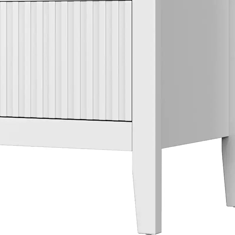 Commode à 6 tiroirs cannelés, commodes de rangement modernes pour placard, commode double avec tiroirs à fermeture douce, meuble de rangement en bois, blanc