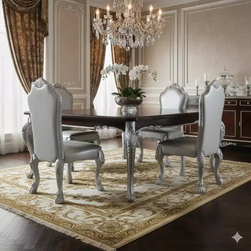 Chaise d'appoint de 25 pouces, dossier incurvé, motifs sculptés en volute, blanche
