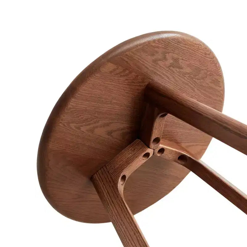 Table d'appoint ronde en bois avec patins antidérapants respectueux des sols, bout de canapé avec structure robuste à trois pieds, table de canapé pour salon