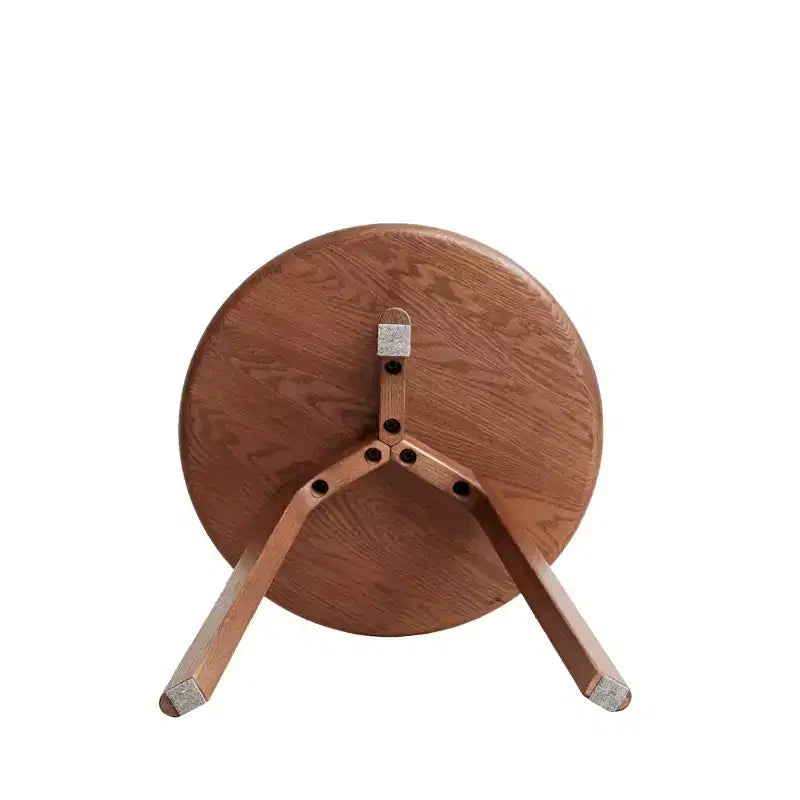 Table d'appoint ronde en bois avec patins antidérapants respectueux des sols, bout de canapé avec structure robuste à trois pieds, table de canapé pour salon