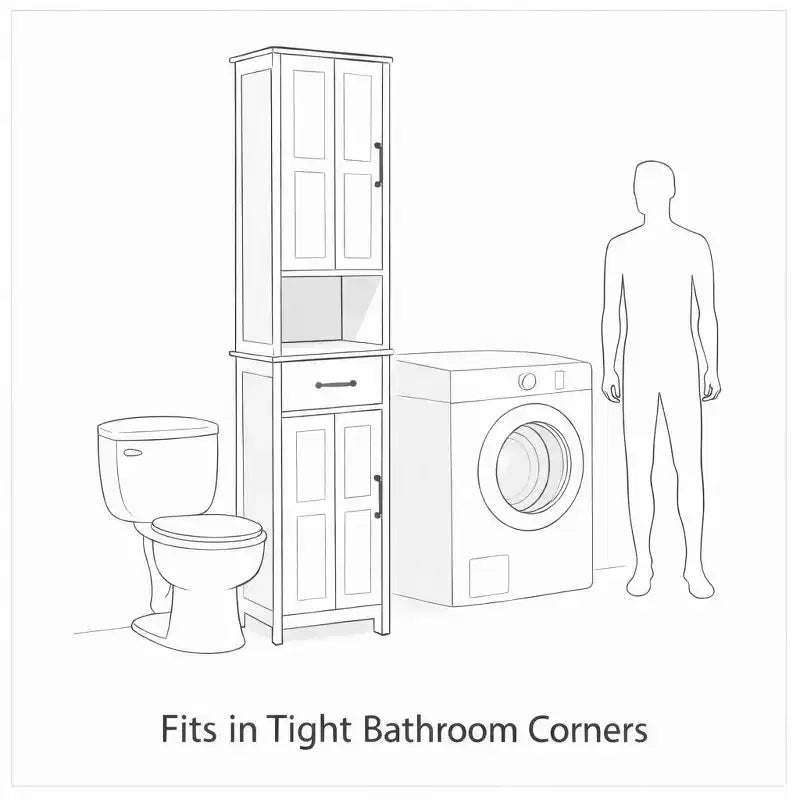 Meuble haut de salle de bain avec tiroir et portes doubles, Blanc