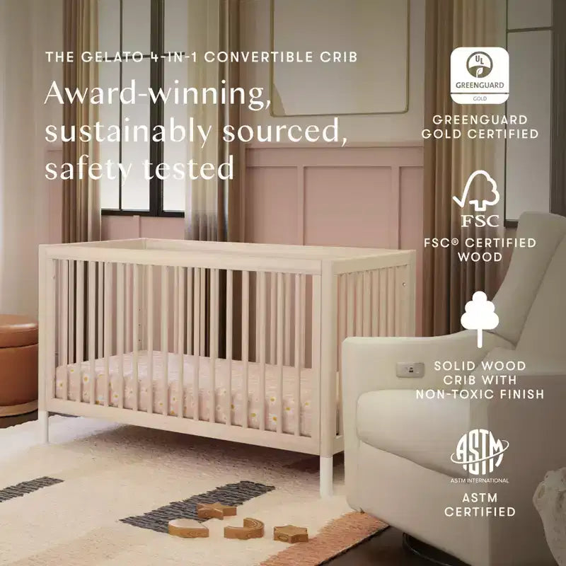 Lit de bébé convertible 4-en-1 avec kit de conversion en lit de tout-petit
