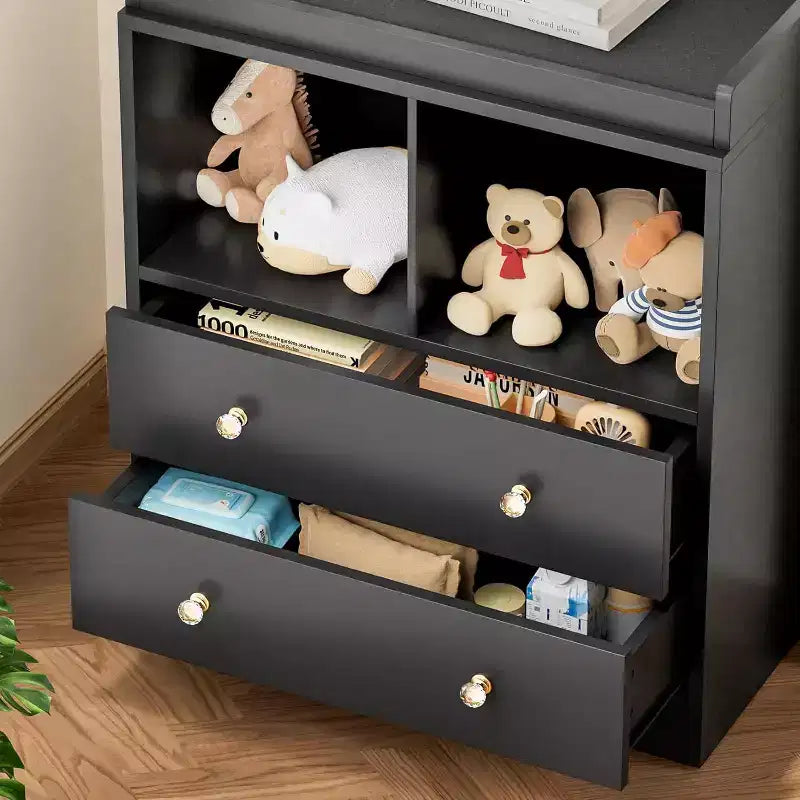 Table à langer moderne avec 2 tiroirs et matelas à langer pour chambre d'enfant (1 pièce)