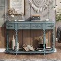 Clihome 52Modern and Contemporary Curved Console Table Sofa Table Entryway Table with 4 Drawers and 1 Shelf for Living Room, Hallway