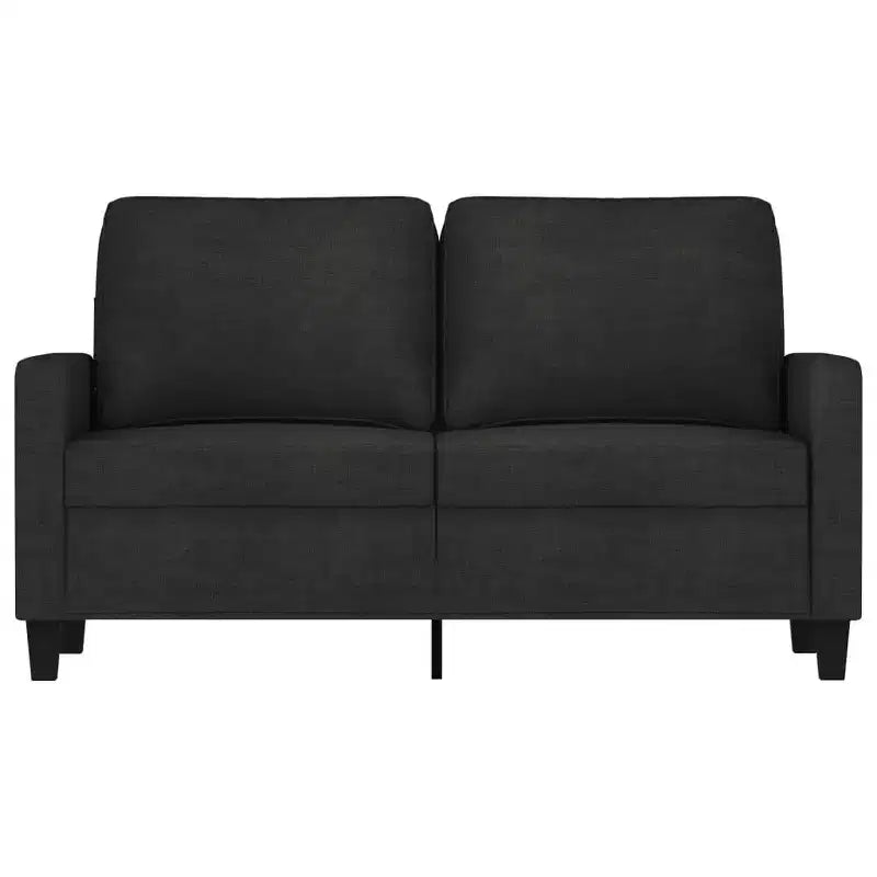 Canapé 2 places Tissu noir (100% polyester), cadre en métal, textilène