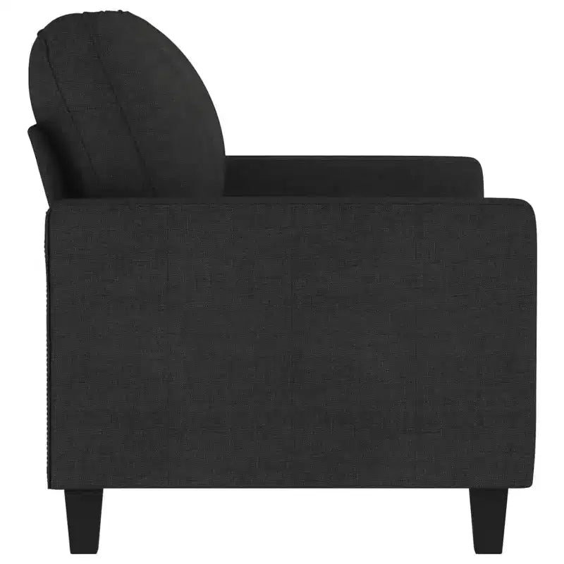 Canapé 2 places Tissu noir (100% polyester), cadre en métal, textilène
