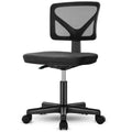 Chaise de bureau à dossier bas en maille sans accoudoirs, chaise d'ordinateur avec soutien lombaire, chaise de bureau pour étude, salle de lecture, bureau