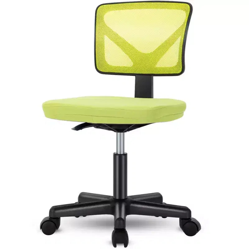 Chaise de bureau à dossier bas en maille sans accoudoirs, chaise d'ordinateur avec soutien lombaire, chaise de bureau pour étude, salle de lecture, bureau