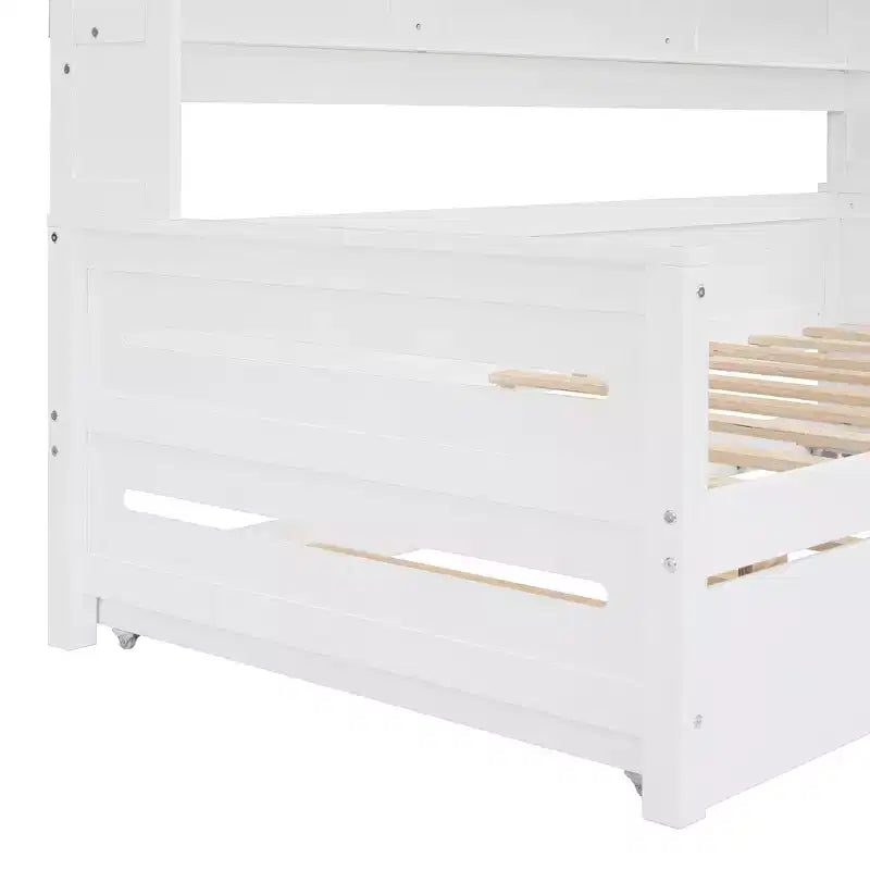 Lit de repos double/complet avec bibliothèque de rangement, lit de repos en bois, lit de repos en bois avec armoires de rangement et étagères